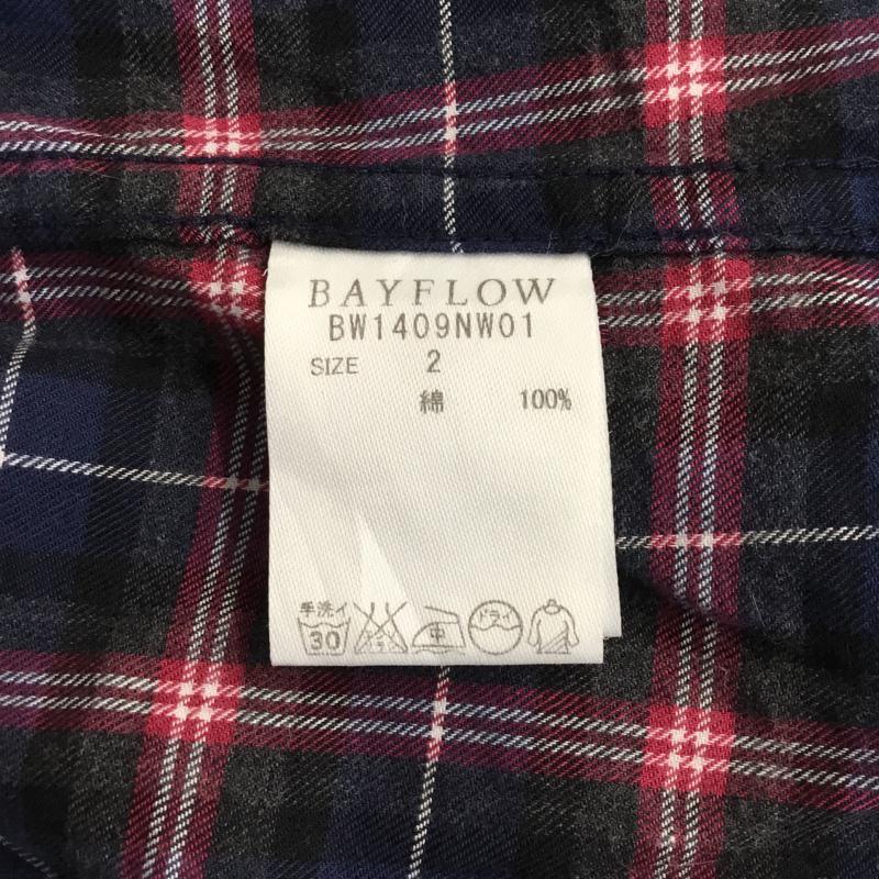 ベイフロー BAYFLOW シャツ、ブラウス 長袖 2 チェック 黒 / ブラック / X 紺 / ネイビー / X 白 / ホワイト / X 桃 / ピンク /  メンズ USED 古着 中古 10071239