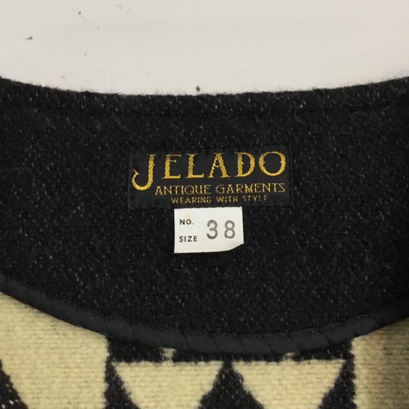 ジェラード JELADO ベスト ベスト ウール 38 ネイティブ柄 黒 / ブラック / X アイボリー / アイボリー /  メンズ USED 古着 中古 10071312