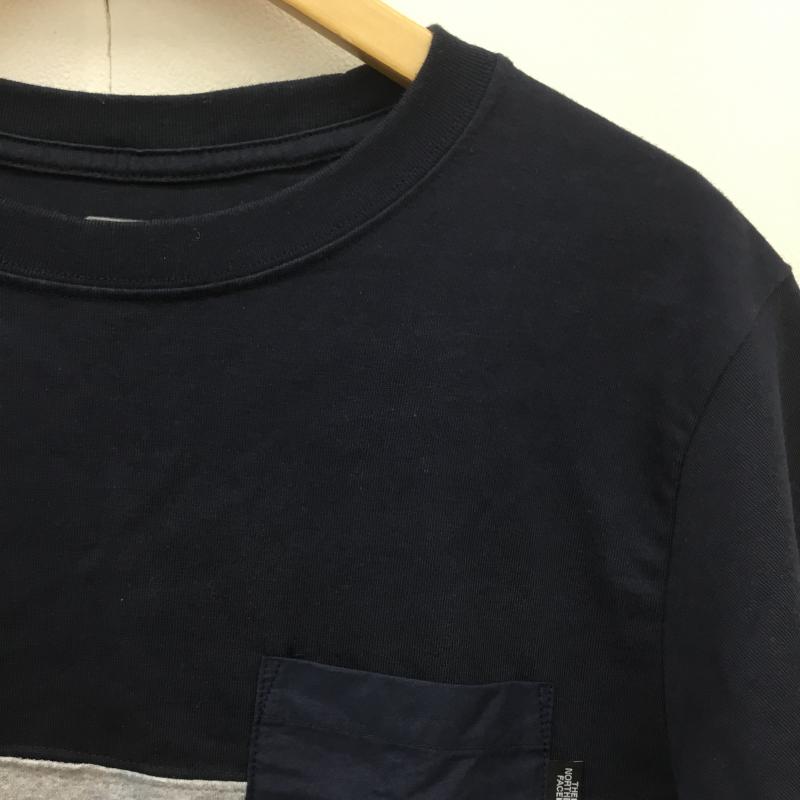 ザノースフェイス THE NORTH FACE Tシャツ 半袖 S/S 2 Tone Pocket Tee ショートスリーブ ツートーン ポケット Tシャツ NT32062 M  紺 / ネイビー / X 灰 / グレー /  メンズ USED 古着 中古 10071333