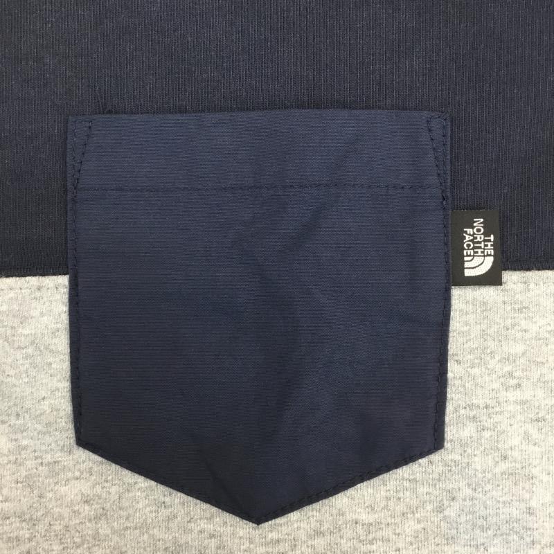 ザノースフェイス THE NORTH FACE Tシャツ 半袖 S/S 2 Tone Pocket Tee ショートスリーブ ツートーン ポケット Tシャツ NT32062 M  紺 / ネイビー / X 灰 / グレー /  メンズ USED 古着 中古 10071333