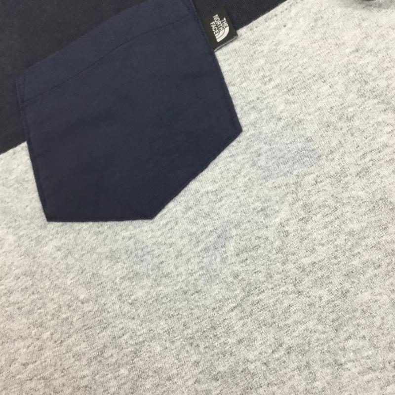 ザノースフェイス THE NORTH FACE Tシャツ 半袖 S/S 2 Tone Pocket Tee ショートスリーブ ツートーン ポケット Tシャツ NT32062 M  紺 / ネイビー / X 灰 / グレー /  メンズ USED 古着 中古 10071333