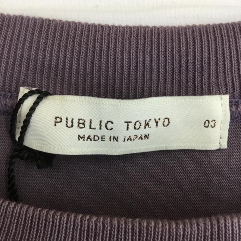 パブリックトウキョウ PUBLIC TOKYO Tシャツ 半袖 極 タフ TEE タグ付 3 無地 紫 / パープル /  メンズ USED 古着 中古 10071341