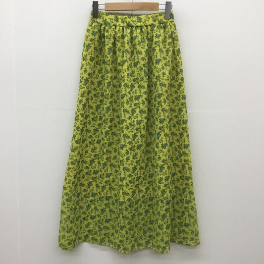 アースミュージックアンドエコロジー earth music&ecology スカート ロングスカート FREE 花柄 黄 / イエロー /  レディース USED 古着 中古 10071350