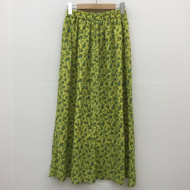 アースミュージックアンドエコロジー earth music&ecology スカート ロングスカート FREE 花柄 黄 / イエロー /  レディース USED 古着 中古 10071350