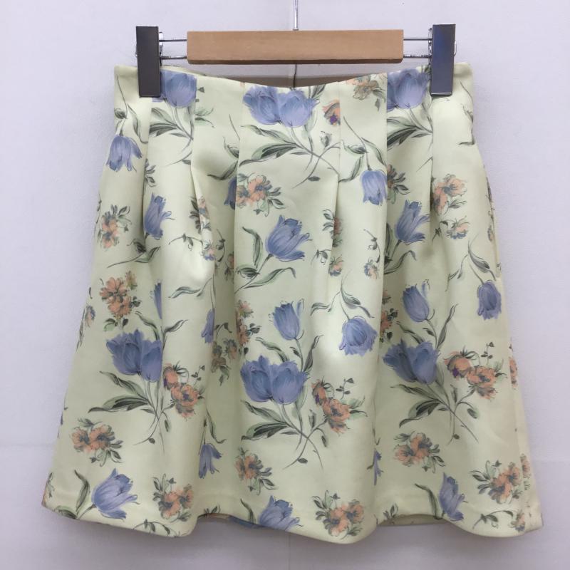ダズリン dazzlin スカート ミニスカート M 花柄 黄 / イエロー /  レディース USED 古着 中古 10071398