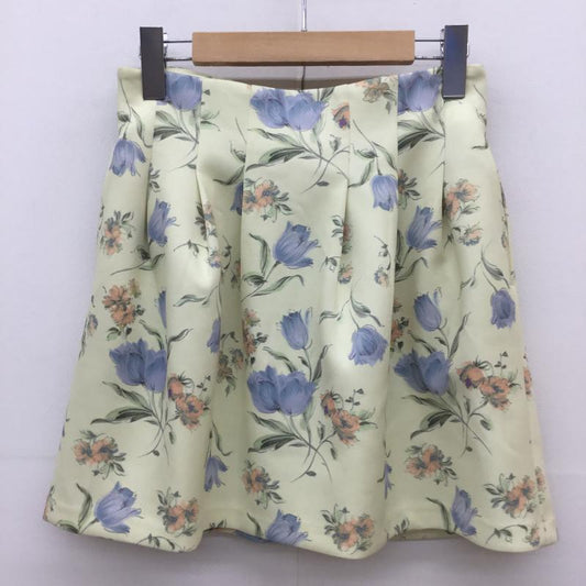 ダズリン dazzlin スカート ミニスカート M 花柄 黄 / イエロー /  レディース USED 古着 中古 10071398
