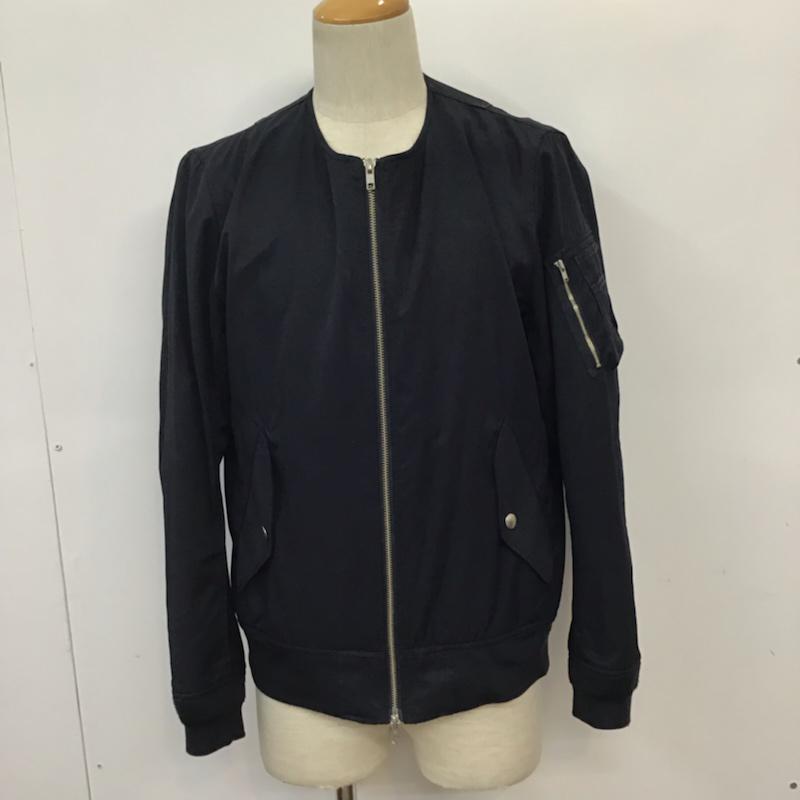 ハレ HARE ジャケット、上着 ジャンパー、ブルゾン HA030045N9 ノーカラー MA-1 ジャケット M 無地 紺 / ネイビー /  メンズ USED 古着 中古 10071529