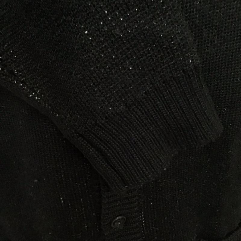 サブサエティ Subciety カーディガン 長袖 SBF9173 Vネック M ロゴ、文字 黒 / ブラック / X 白 / ホワイト /  メンズ USED 古着 中古 10071597