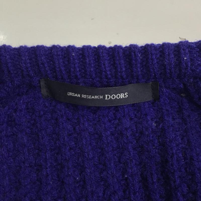 アーバンリサーチドアーズ URBAN RESEARCH DOORS ニット、セーター 長袖 DM11-3008 クルーネック 38 無地 青 / ブルー /  メンズ USED 古着 中古 10071599