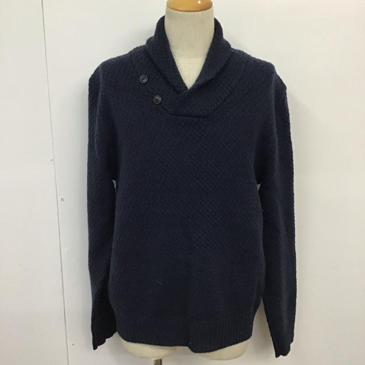 サタデーズサーフニューヨークシティー SATURDAYS SURF NYC ニット、セーター 長袖 BBM-6550-B FREDERICK PULLOVER ショールカラー M 無地 紺 / ネイビー /  メンズ USED 古着 中古 10071607