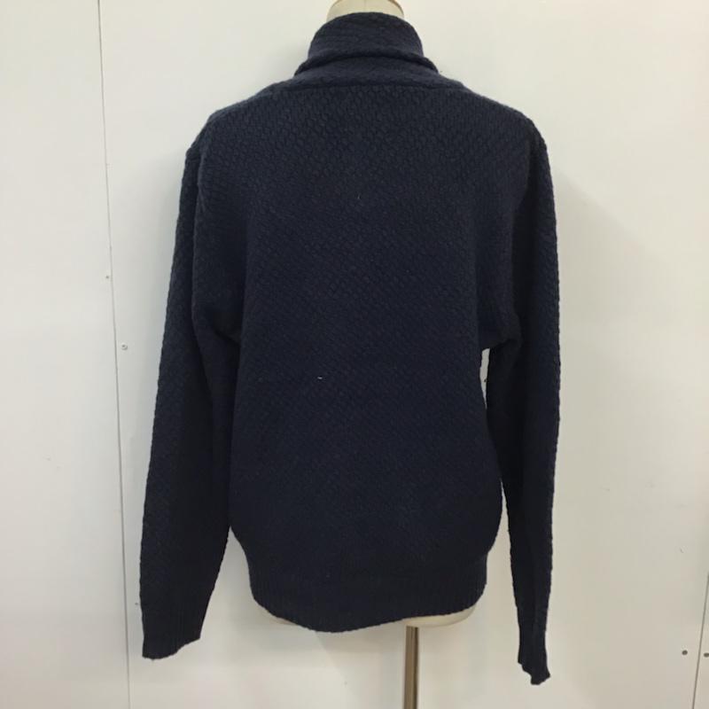 サタデーズサーフニューヨークシティー SATURDAYS SURF NYC ニット、セーター 長袖 BBM-6550-B FREDERICK PULLOVER ショールカラー M 無地 紺 / ネイビー /  メンズ USED 古着 中古 10071607