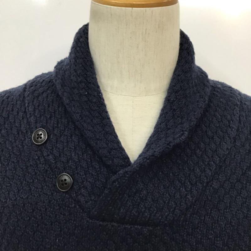 サタデーズサーフニューヨークシティー SATURDAYS SURF NYC ニット、セーター 長袖 BBM-6550-B FREDERICK PULLOVER ショールカラー M 無地 紺 / ネイビー /  メンズ USED 古着 中古 10071607
