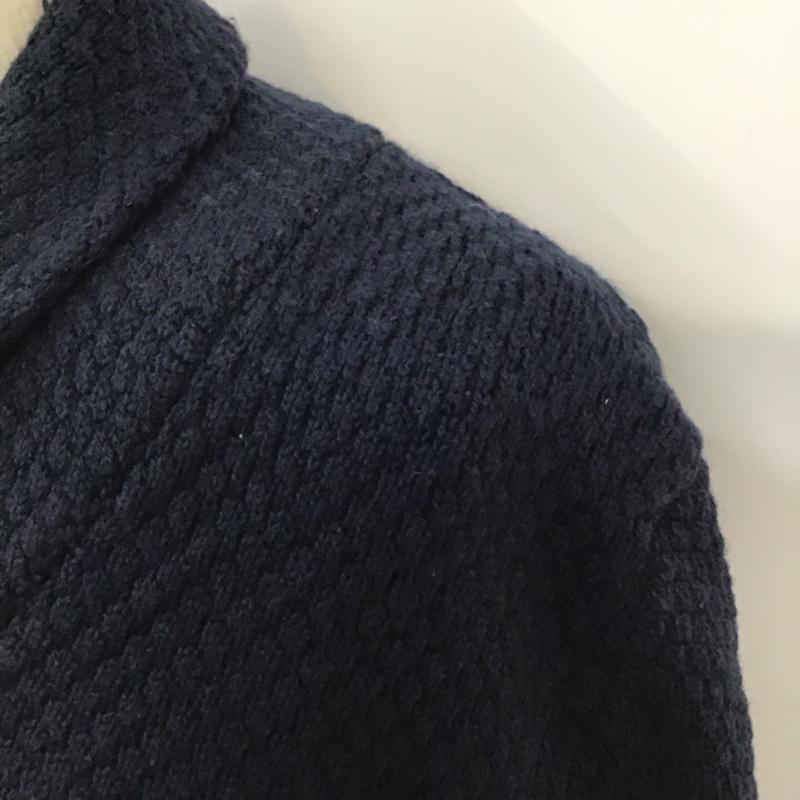サタデーズサーフニューヨークシティー SATURDAYS SURF NYC ニット、セーター 長袖 BBM-6550-B FREDERICK PULLOVER ショールカラー M 無地 紺 / ネイビー /  メンズ USED 古着 中古 10071607