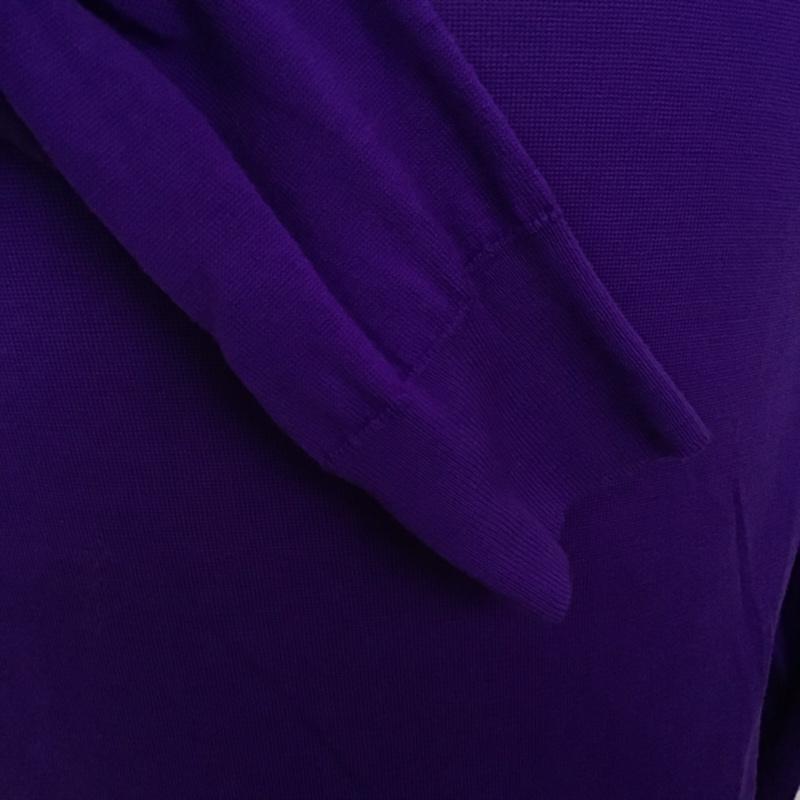 ジョンスメドレー JOHN SMEDLEY ニット、セーター 長袖 ウール Vネック M 無地 紫 / パープル /  メンズ USED 古着 中古 10071614