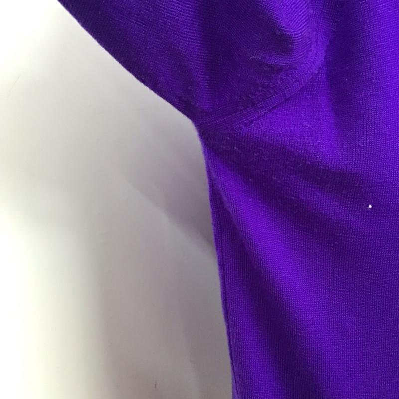 ジョンスメドレー JOHN SMEDLEY ニット、セーター 長袖 ウール Vネック M 無地 紫 / パープル /  メンズ USED 古着 中古 10071614