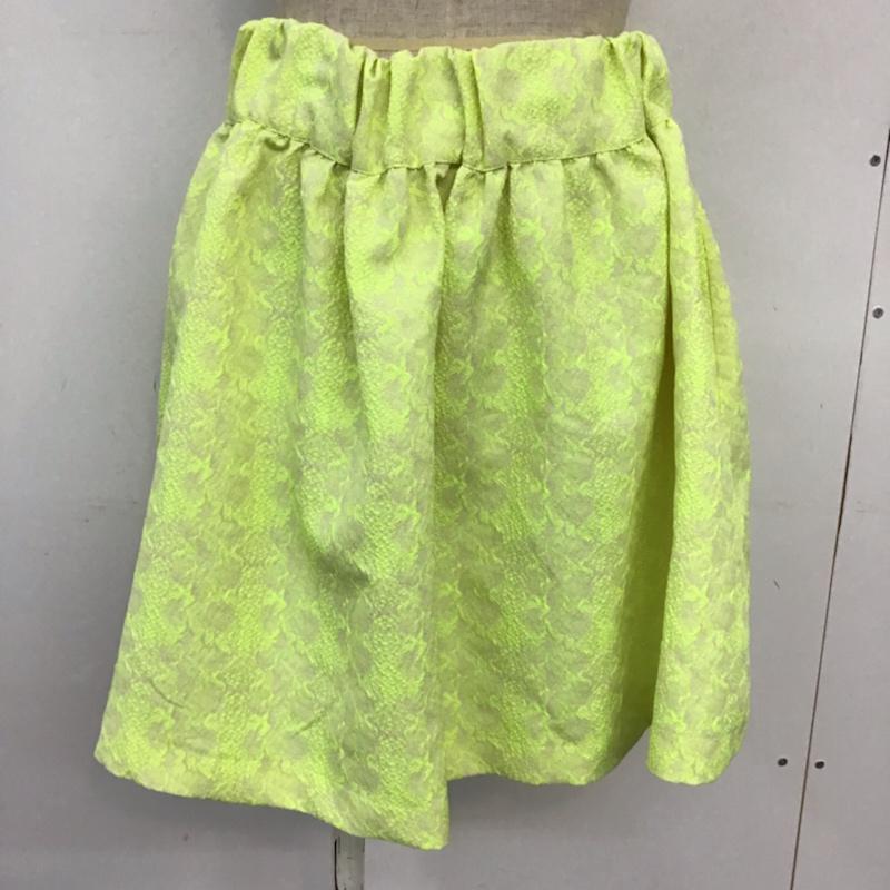 ザラ ZARA TRAFALUC スカート ミニスカート 8342 046 301 L 総柄 黄緑 / イエローグリーン /  レディース USED 古着 中古 10071667