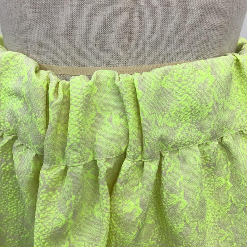 ザラ ZARA TRAFALUC スカート ミニスカート 8342 046 301 L 総柄 黄緑 / イエローグリーン /  レディース USED 古着 中古 10071667
