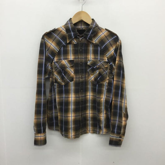 アコースティック ACOUSTIC シャツ、ブラウス 長袖 M チェック 茶 / ブラウン /  メンズ USED 古着 中古 10071722