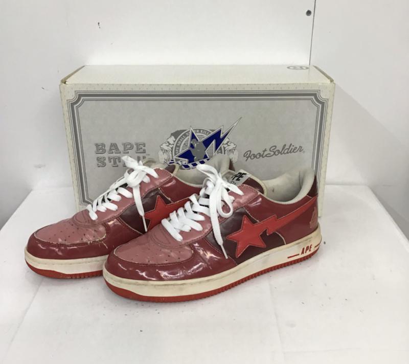 アベイシングエイプ A BATHING APE スニーカー スニーカー 2006FS-001 BAPESTA ベイプスタ 28cm 箱有 28.0cm ロゴ、文字 赤 / レッド / X 白 / ホワイト /  メンズ USED 古着 中古 10071736