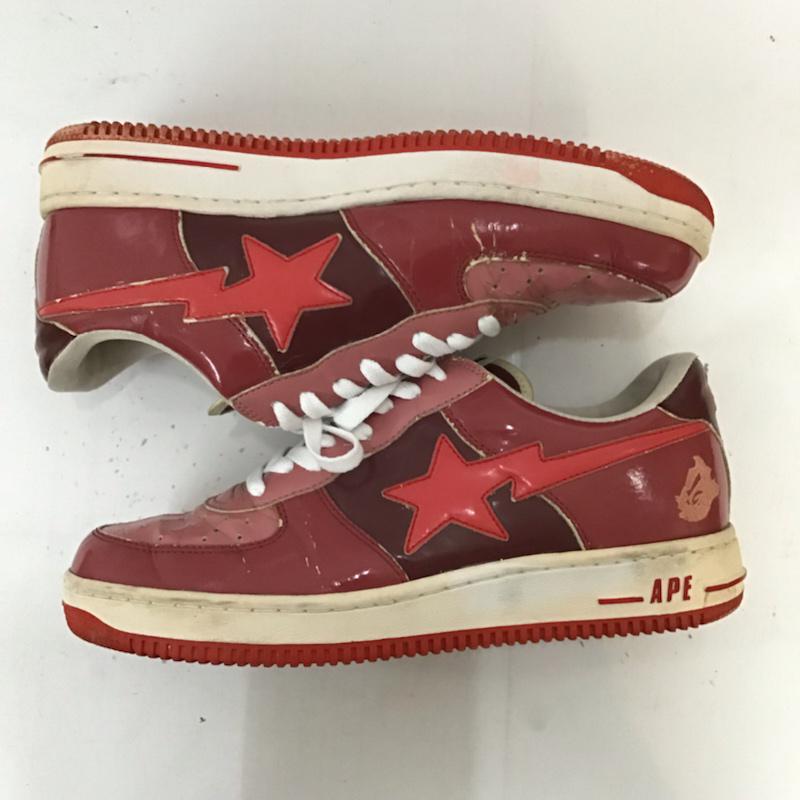 アベイシングエイプ A BATHING APE スニーカー スニーカー 2006FS-001 BAPESTA ベイプスタ 28cm 箱有 28.0cm ロゴ、文字 赤 / レッド / X 白 / ホワイト /  メンズ USED 古着 中古 10071736