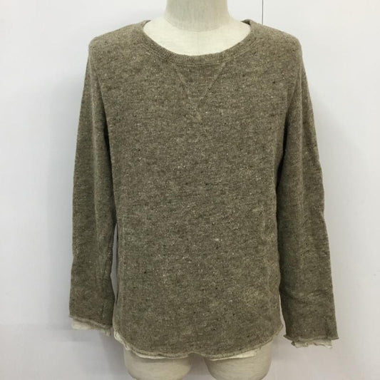 レミ レリーフ REMI RELIEF ニット、セーター 長袖 ウール レイヤード クルーネック M 無地 ベージュ / ベージュ /  メンズ USED 古着 中古 10071772