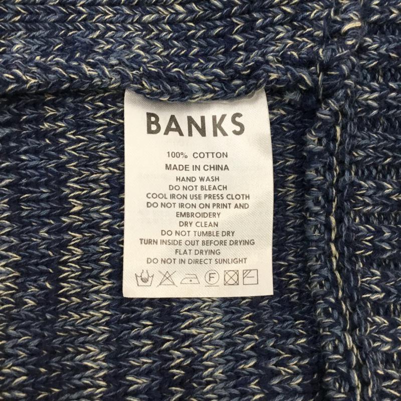 バンクス BANKS ニット、セーター 長袖 コットン クルーネック M ワンポイント 青 / ブルー / X 紺 / ネイビー / X 白 / ホワイト /  メンズ USED 古着 中古 10071773