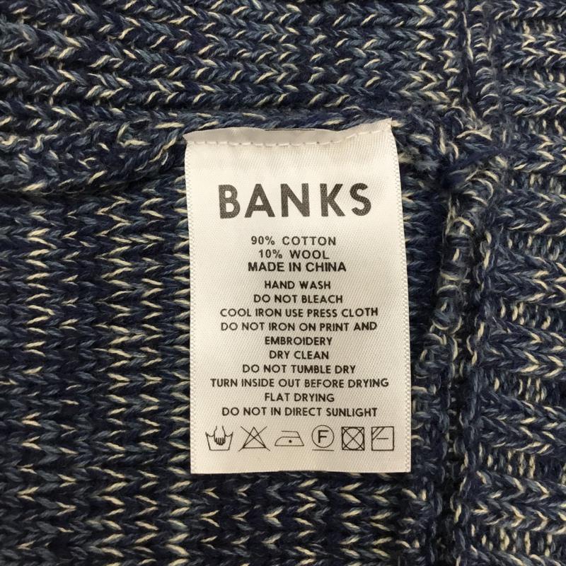 バンクス BANKS ニット、セーター 長袖 コットン ウール M ロゴ、文字 白 / ホワイト / X 青 / ブルー / X 紺 / ネイビー /  メンズ USED 古着 中古 10071779