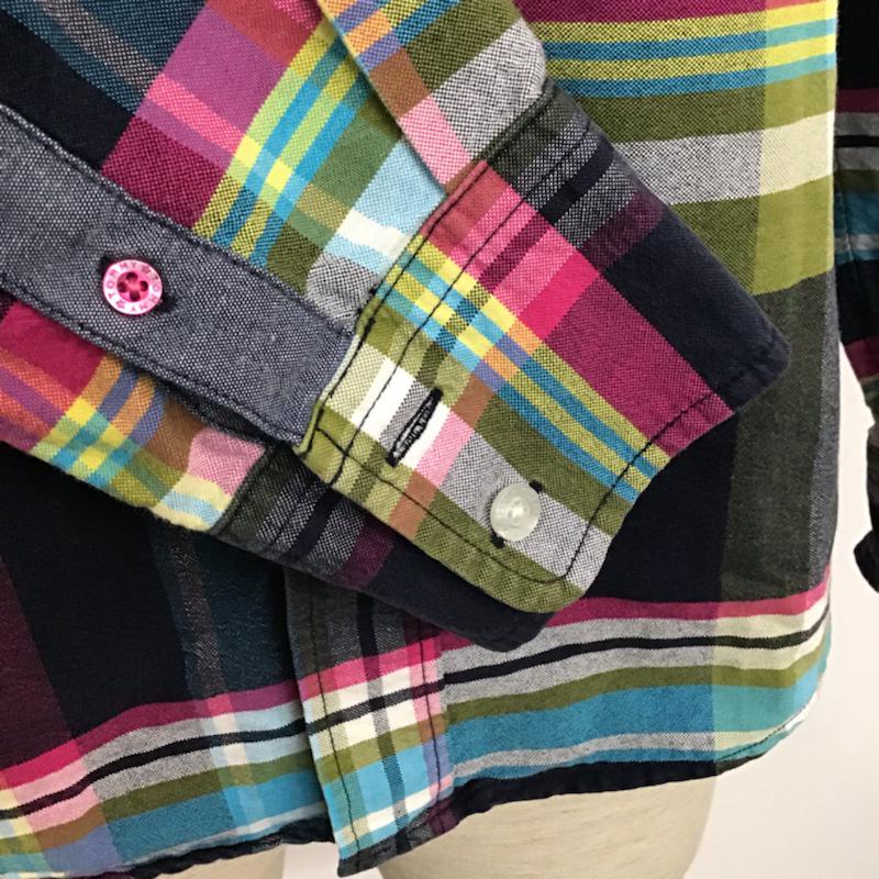 トミー TOMMY シャツ、ブラウス 長袖 ボタンダウン ロゴ M チェック マルチカラー / マルチカラー /  メンズ USED 古着 中古 10071875