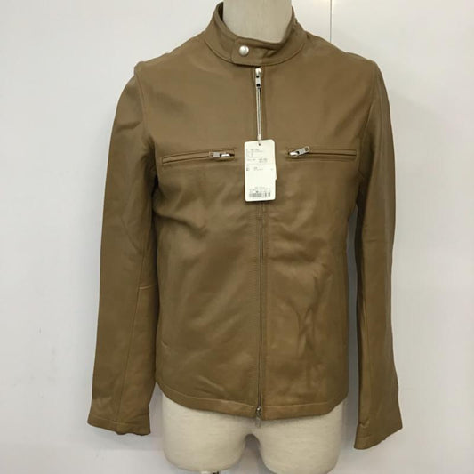 アイテムズ アーバンリサーチ ITEMS URBAN RESEARCH ジャケット、上着 レザージャケット ラムレザーシングルライダース タグ付き 羊革 38 無地 キャメル / キャメル /  メンズ USED 古着 中古 10071888