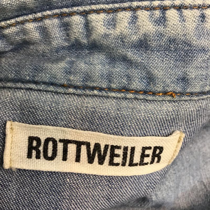 ロットワイラー ROTTWEILER シャツ、ブラウス 長袖 デニム ウエスタンシャツ 刺繍 青 / ブルー /  メンズ USED 古着 中古 10071910