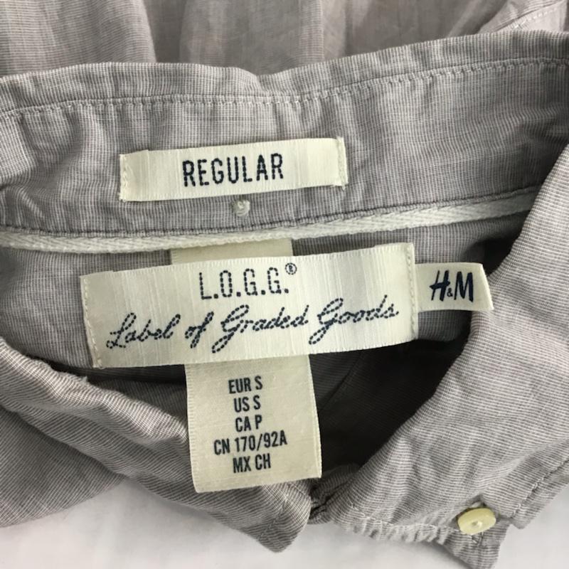 ヘンネスアンドモーリッツ H&M シャツ、ブラウス 長袖 ボタンダウン S 無地 灰 / グレー /  メンズ USED 古着 中古 10071915