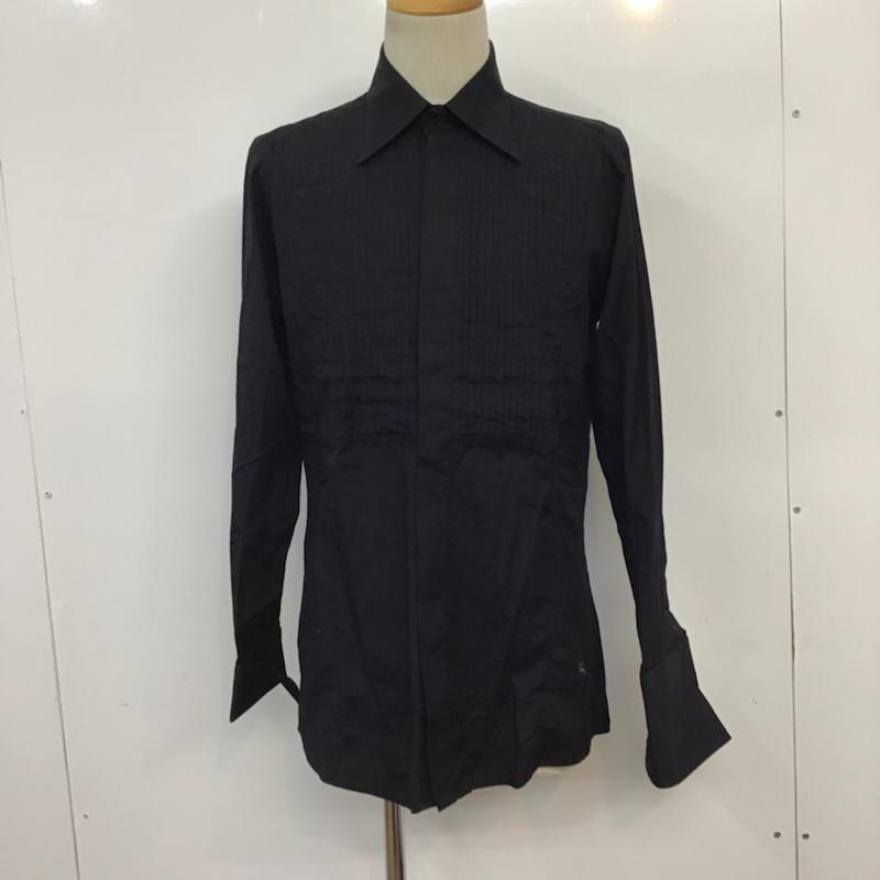 バーバリーブラックレーベル BURBERRY BLACK LABEL シャツ、ブラウス 長袖 BMW00-999 プリーツ 2 無地 黒 / ブラック /  メンズ USED 古着 中古 10071917