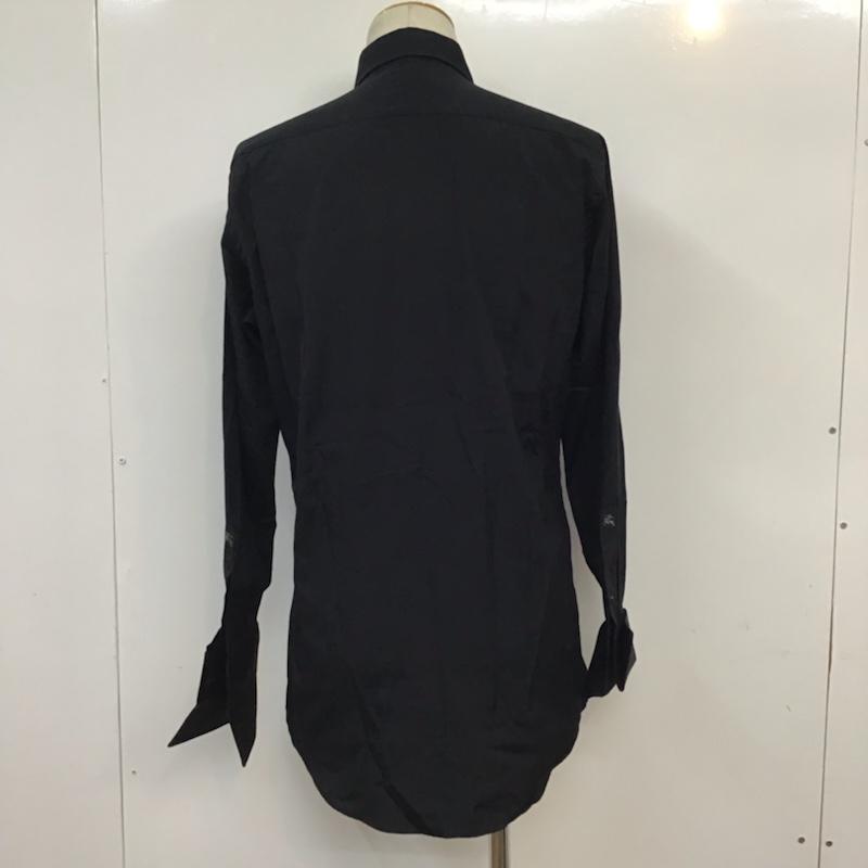 バーバリーブラックレーベル BURBERRY BLACK LABEL シャツ、ブラウス 長袖 BMW00-999 プリーツ 2 無地 黒 / ブラック /  メンズ USED 古着 中古 10071917