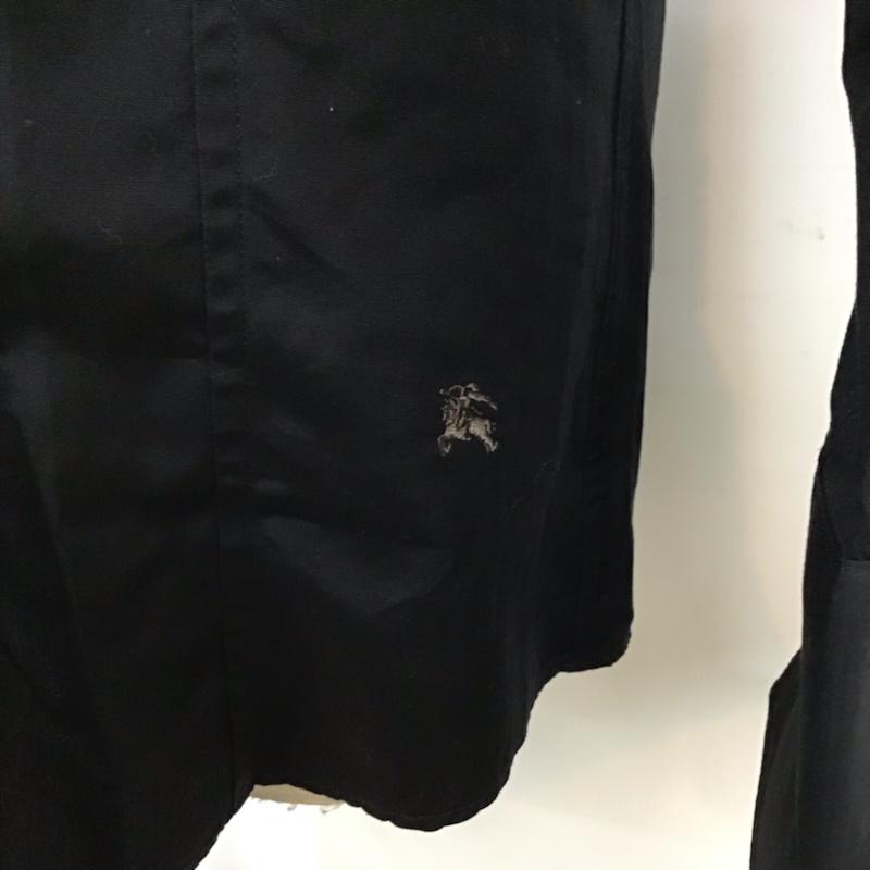 バーバリーブラックレーベル BURBERRY BLACK LABEL シャツ、ブラウス 長袖 BMW00-999 プリーツ 2 無地 黒 / ブラック /  メンズ USED 古着 中古 10071917
