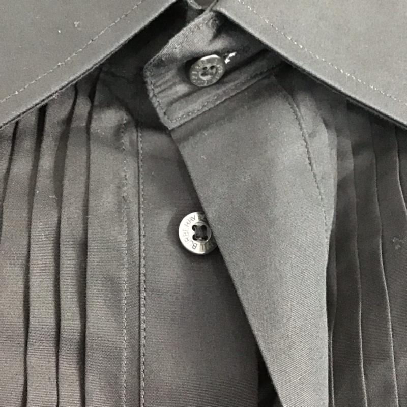 バーバリーブラックレーベル BURBERRY BLACK LABEL シャツ、ブラウス 長袖 BMW00-999 プリーツ 2 無地 黒 / ブラック /  メンズ USED 古着 中古 10071917