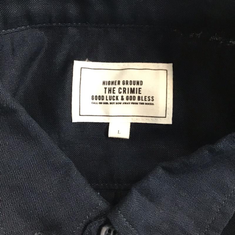クライミー CRIMIE シャツ、ブラウス 長袖 ボタンダウン L 無地 紺 / ネイビー /  メンズ USED 古着 中古 10071921