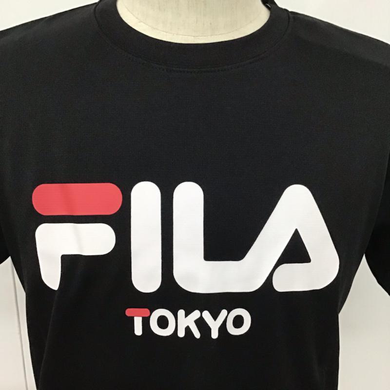 フィラ FILA Tシャツ 半袖 FM5165 再帰反射 吸水速乾 タグ付き M ロゴ、文字 黒 / ブラック /  メンズ USED 古着 中古 10072052