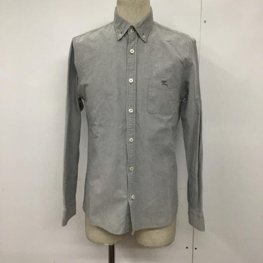 バーバリーブラックレーベル BURBERRY BLACK LABEL シャツ、ブラウス 長袖 D1M10-404-04 ボタンダウン 2 ワンポイント 灰 / グレー /  メンズ USED 古着 中古 10072104