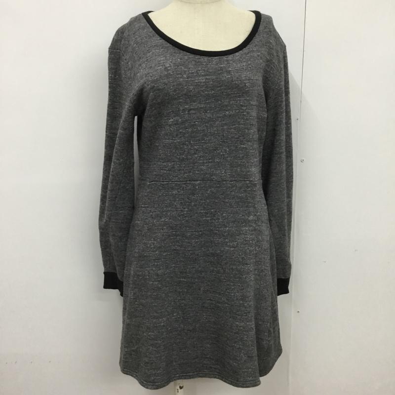 マウジー MOUSSY ワンピース ひざ丈スカート 0298SA80-0030 長袖 スウェット 2 無地 黒 / ブラック / X ダークグレー / ダークグレー /  レディース USED 古着 中古 10072142