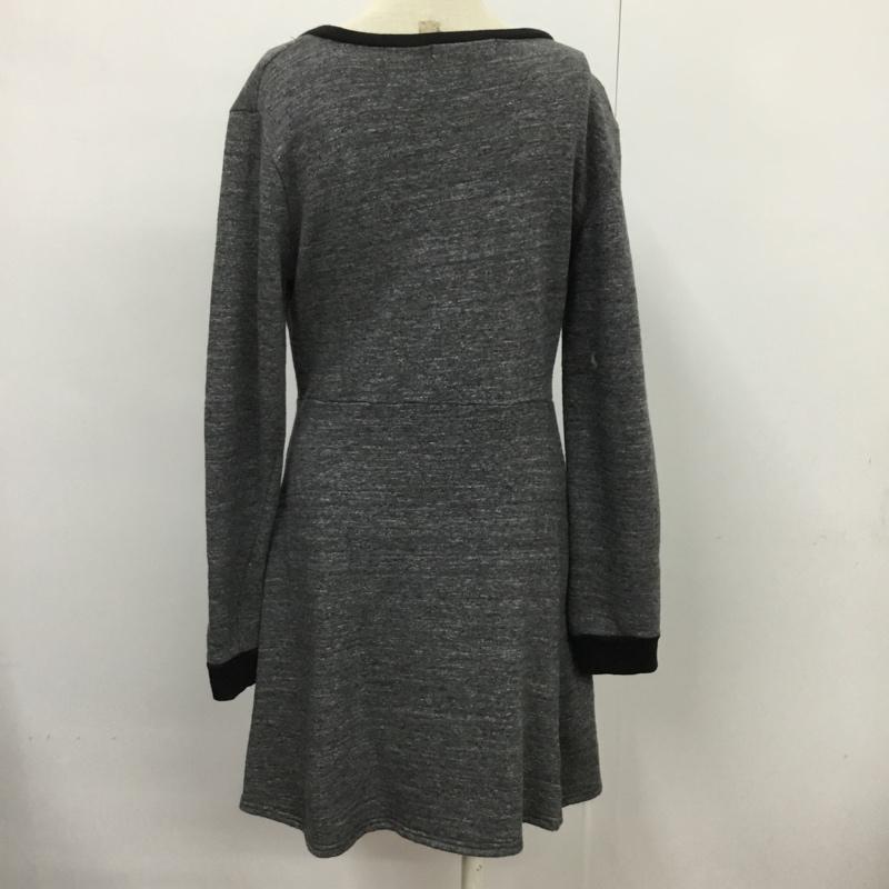 マウジー MOUSSY ワンピース ひざ丈スカート 0298SA80-0030 長袖 スウェット 2 無地 黒 / ブラック / X ダークグレー / ダークグレー /  レディース USED 古着 中古 10072142