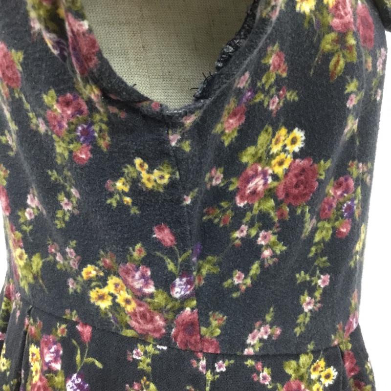 ダズリン dazzlin ワンピース ミニスカート 半袖 前開き M 花柄 黒 / ブラック /  レディース USED 古着 中古 10072150