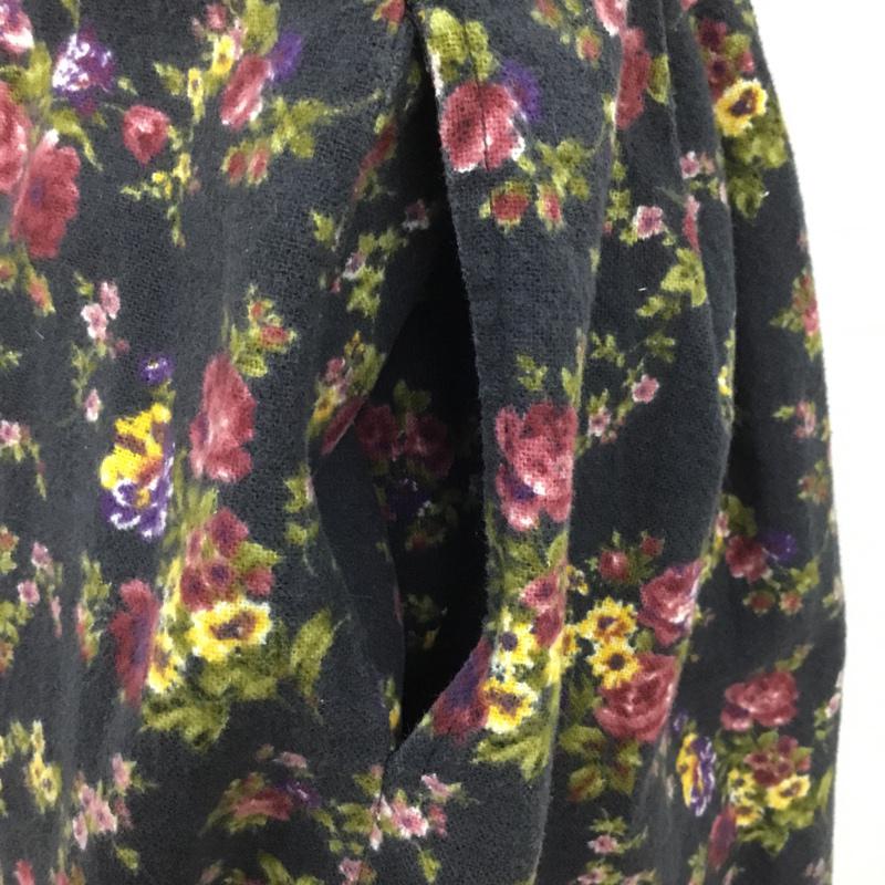 ダズリン dazzlin ワンピース ミニスカート 半袖 前開き M 花柄 黒 / ブラック /  レディース USED 古着 中古 10072150