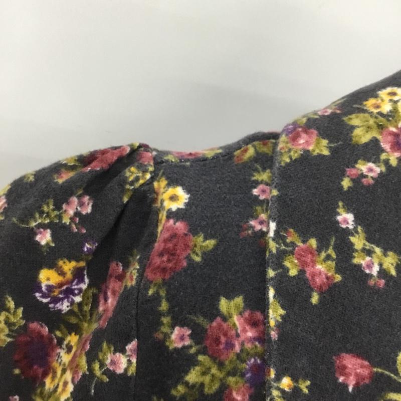 ダズリン dazzlin ワンピース ミニスカート 半袖 前開き M 花柄 黒 / ブラック /  レディース USED 古着 中古 10072150