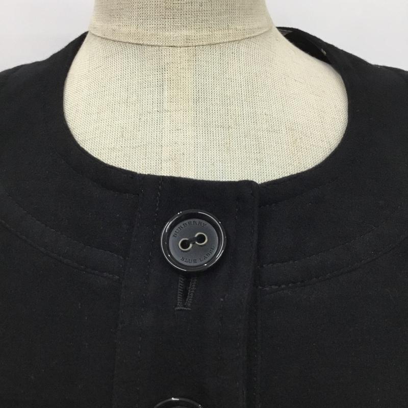 バーバリーブルーレーベル BURBERRY BLUE LABEL ワンピース ひざ丈スカート FMF50-695-09 パフスリーブ 36 ワンポイント 黒 / ブラック /  レディース USED 古着 中古 10072162
