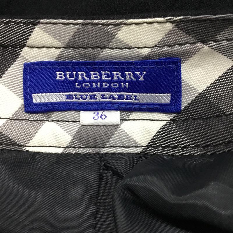 バーバリーブルーレーベル BURBERRY BLUE LABEL ワンピース ひざ丈スカート FMF50-695-09 パフスリーブ 36 ワンポイント 黒 / ブラック /  レディース USED 古着 中古 10072162