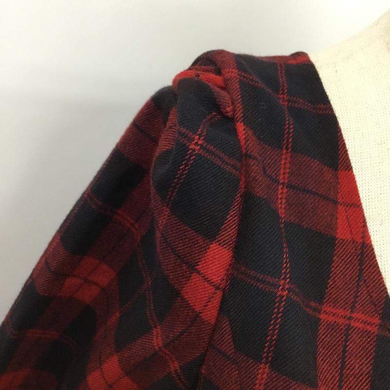 ダズリン dazzlin ワンピース ミニスカート 021330302604 ウエストベルト タグ付き 五分袖 S チェック 赤 / レッド / X 黒 / ブラック /  レディース USED 古着 中古 10072164
