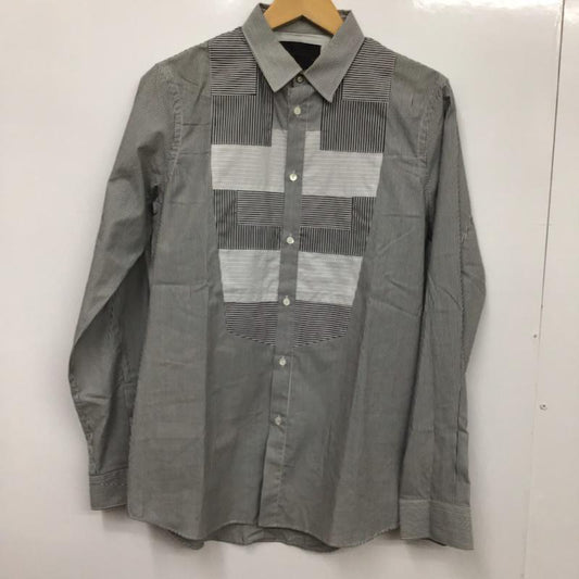 ディーゼル ブラック ゴールド DIESEL BLACK GOLD シャツ、ブラウス 長袖 マルチストライプ 44 ストライプ 白 / ホワイト / X 黒 / ブラック /  メンズ USED 古着 中古 10072184