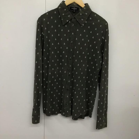 ヒステリックグラマー トリプルエックス THEE HYSTERIC XXX シャツ、ブラウス 長袖 5CH-0032 スカル ドクロ M 総柄 カーキ / カーキ /  メンズ USED 古着 中古 10072191