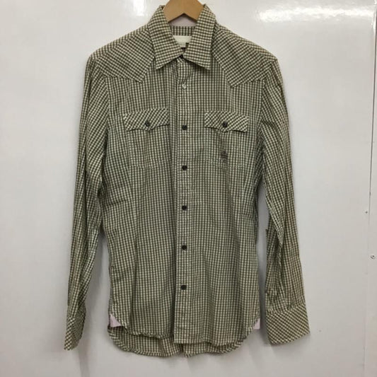 ディーゼル DIESEL シャツ、ブラウス 長袖 ウエスタンシャツ チェック S ワンポイント 白 / ホワイト / X カーキ / カーキ /  メンズ USED 古着 中古 10072215