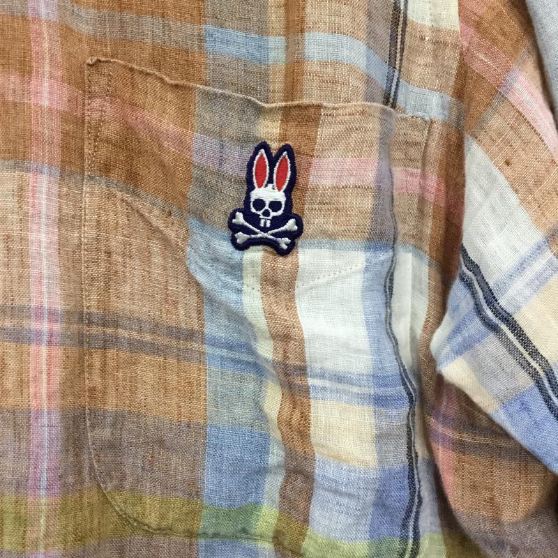 サイコバニー Psycho Bunny シャツ、ブラウス 長袖 ボタンダウン チェック うさぎ リネン S ワンポイント マルチカラー / マルチカラー /  メンズ USED 古着 中古 10072218